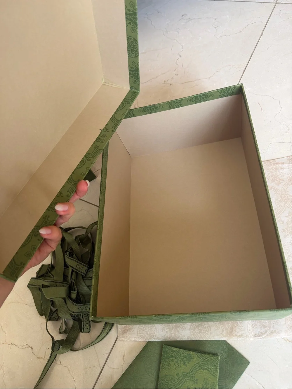2 authentic Gucci Green Gift Box and Accessories Set